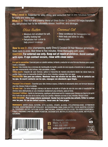 Mascarilla De Cabello Every Strand De Coco 50 G