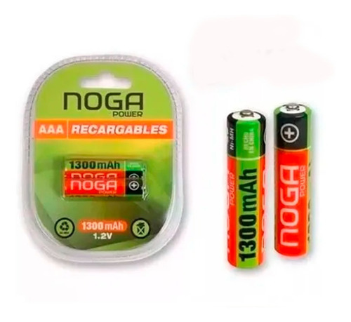 Pila Noga Recargable NP-AAAM 1.3B Cilíndrica - pack de 2 unidades