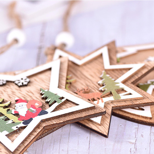 3 Colgantes Colgantes De Madera Para Árbol De Navidad, Alce