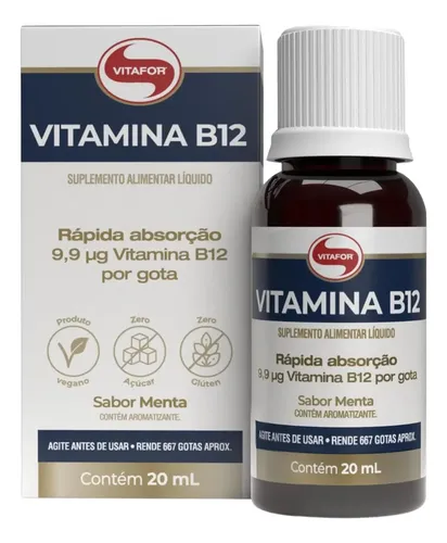 Vitamina B12 Líquida Vitafor Sabor Menta de 20 mL