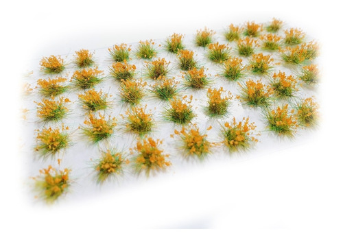 50 Arbustos Grama Estática 6mm (flor Laranja) Maquete Paiol