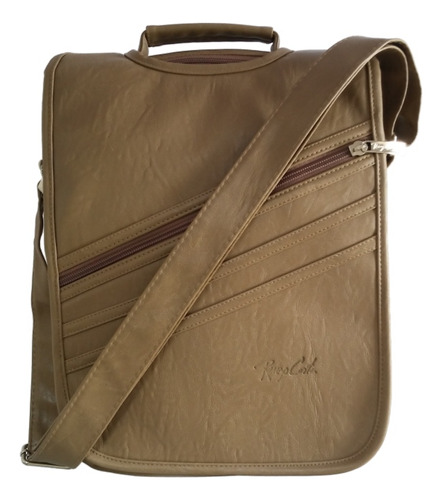 Morral Renzo Beige, Portalaptop 14pg (34×27×7), Cuero Liso