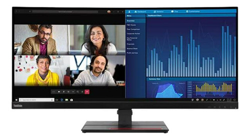 Monitor Lenovo Thinkvision P34w-20 34  Uw-qhd Curvo - Negro 