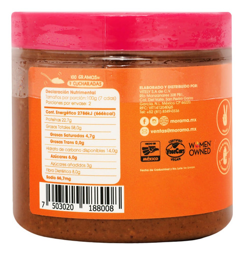 Crema De Avellana Con Cacao Morama 200 Grs