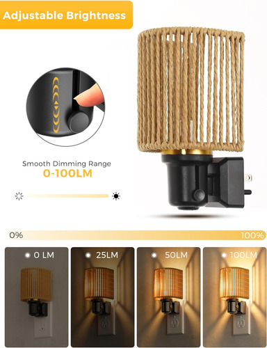Luz Nocturna Enchufable Regulable Con Sensor De Luz