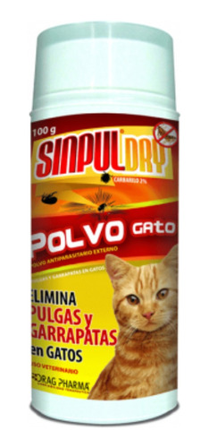 Antipulga Sinpul Dry Gato 100g Para Gato En Polvo 