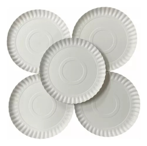 15un Prato Papelão Branco P/ Festa N°7 Biodegradável 28cm