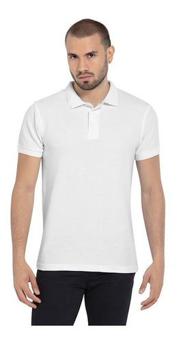 Playera Tipo Polo Para Hombre Lisa Manga Corta