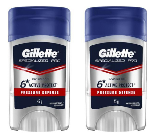 Desodorante Stick Gillette Clin Creme Pressure 45g-kit C/2un