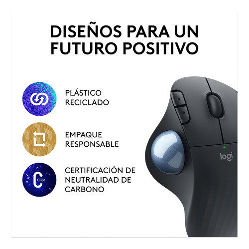 Mouse Trackball Inálambrico Logitech Ergo M575s, Grafito