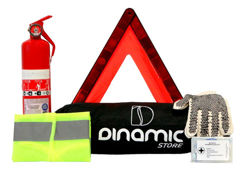 Imagen 1 de 8 de Kit De Seguridad Auto Premium Matafuego Chaleco Vtv 6 En 1
