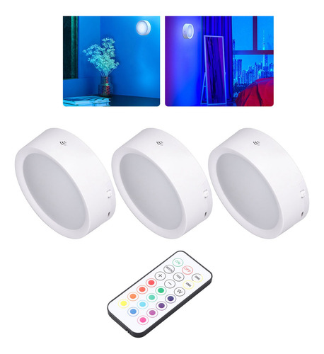 Luz Nocturna Led Inalámbrica Rgb Con Batería Y Control