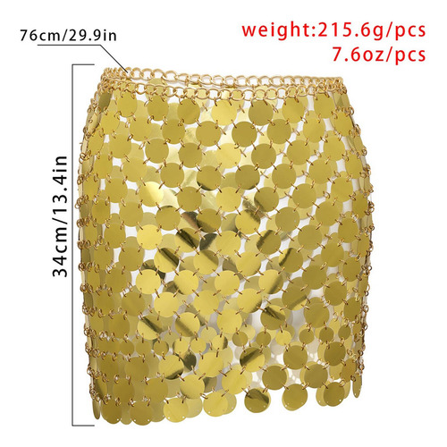 3 Accesorios De Disfraz De Falda De Lentejuelas De Dorado