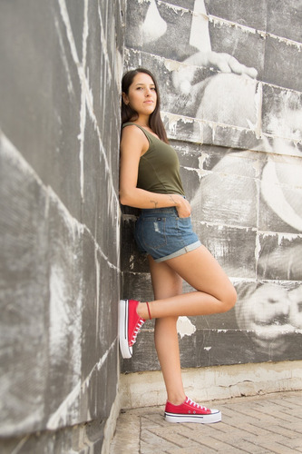 Imagen 3 de 10 de Zapatillas Urbanas Plataforma Lona Mujer Rojas Moda Dama