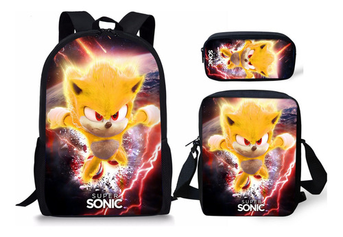 Mochila Para Niños Sonic Backpack Game Doctor Eggman Estuche