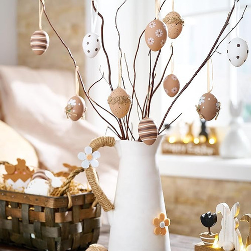 Colgante De Pascua, Huevos Pintados A Mano, Huevos Simulados
