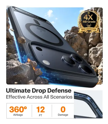 Capa Torras Magnetic Stand Para iPhone 17 Pro Max, À Prova D