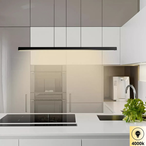 Luminaria Pendente Teto Retangular Led Integrado 50w 120cm