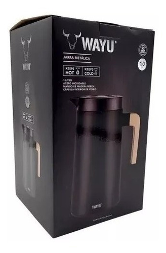 Jarra Metálica De Acero Inoxidable Wayu 1.0lt Calor Frío