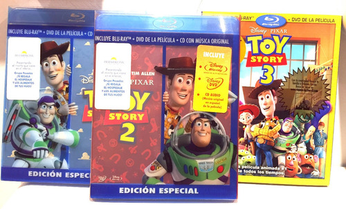 Toy Story 1 2 Y 3 Trilogia De Lujo Bluray Dvd Y Cd Nuevo