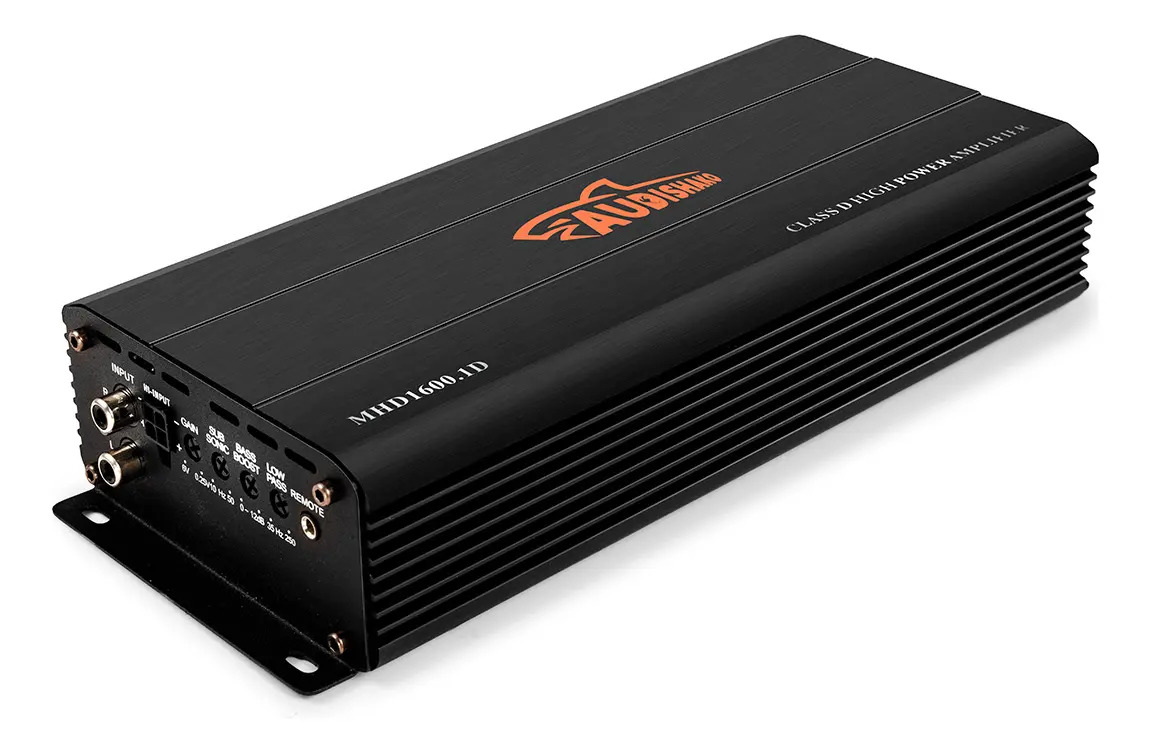 Amplificador De Audio Para Auto Clase D Monoblock 1 Canal 3200w Audishako Mhd1600.1d Para Subwoofer Para Bajos