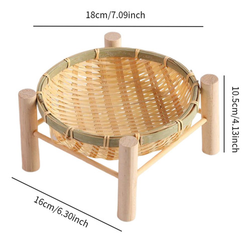 Bandeja De Cesta De Bambú, Bandeja Para Servir, 18cm Madera