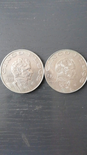 Moneda Antigua Cinco Pesos 1976 Y 1978 Vicente Guerrero