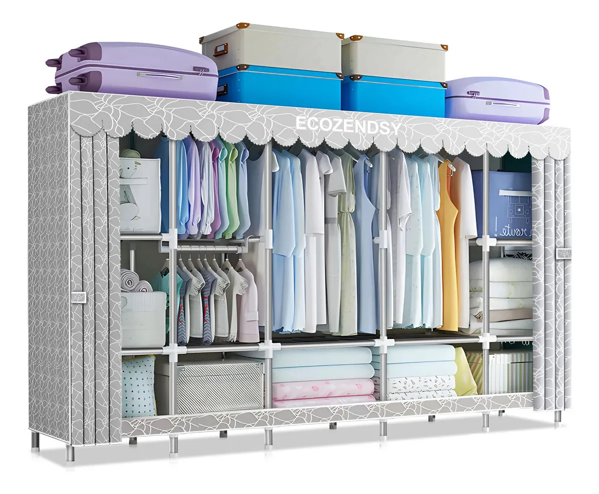 Closets Armables Ropero Gris 500kg 245x170x45cm De ECOZENDSY
