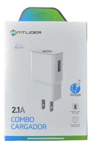 Combo Cargador 2 En 1 Para Celular O Tablet Usb 2.1 A 