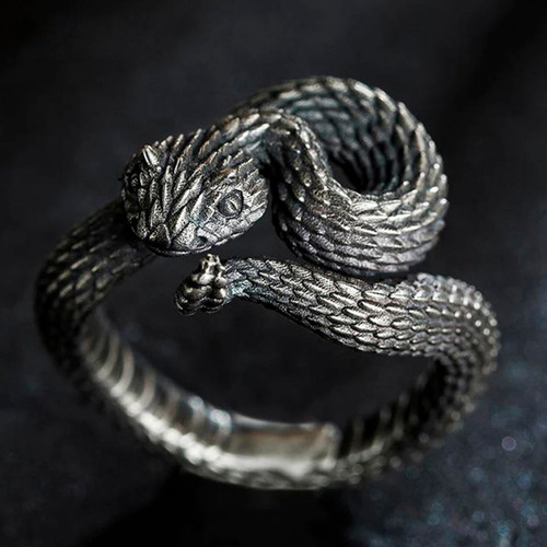 Regalo Anillo Ajustable Víbora Cornuda Serpiente Del Diablo