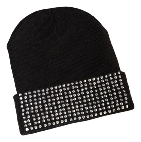 Gorro Perforador De Punto Con Diamantes De Imitación, Bonito