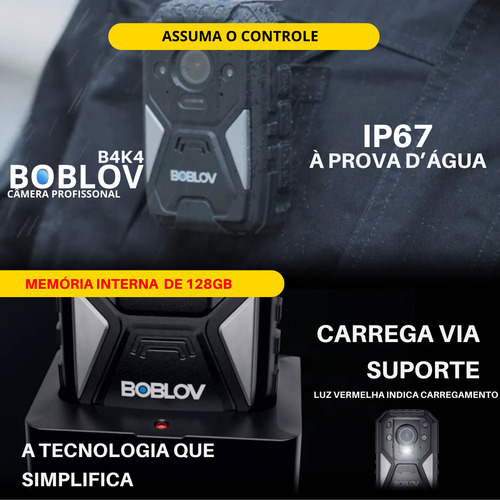 Câmera Bodycam Boblov Corporal 4k Noturna Com Infravermelho