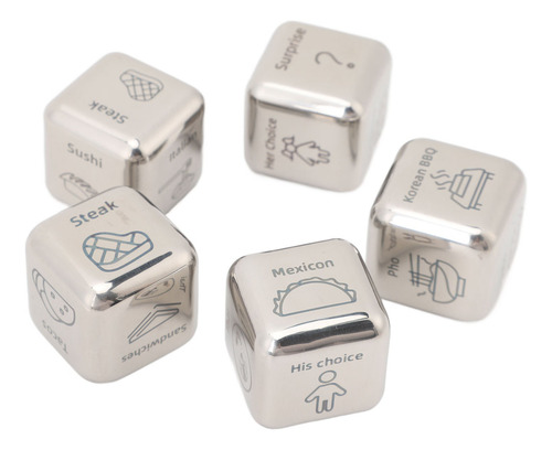 Food Decision Dice For Date Night, 5 Unidades, 30 Padrões Em