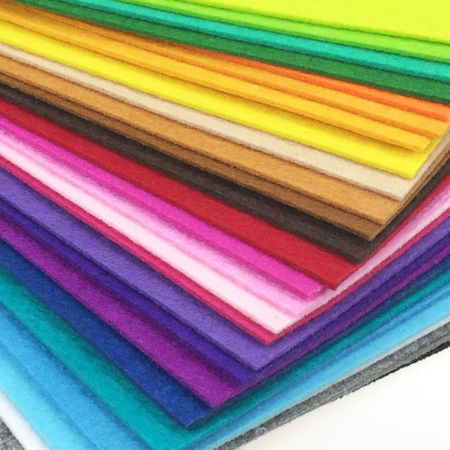 Tela De Fieltro Sólido 30cm X 20cm, 2mm Grosor, 28 Piezas