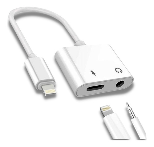 Adaptador Para iPhone A Auricular Jack 3.5mm Mfi + Carga