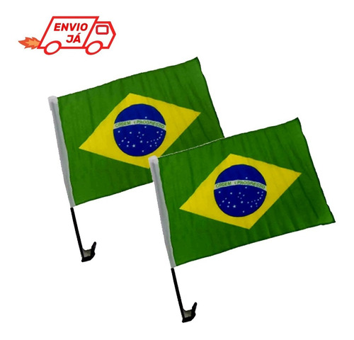 Kit Bandeira Do Brasil Para Carro Em Tecido - 20unid.