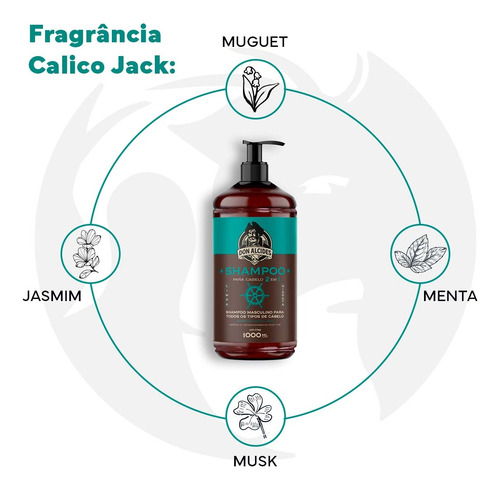Shampoo Para Cabelo 2 Em 1 Calico Jack 1000ml Don Alcides