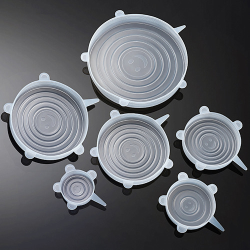 Paquete De 6 Tapas Elásticas De Silicona, Funda Reutilizable