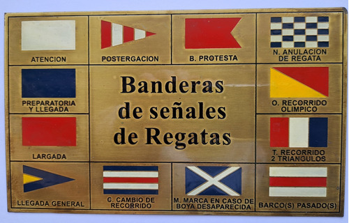 Banderas De Señales Marítimas Chapa Antigua Regatas