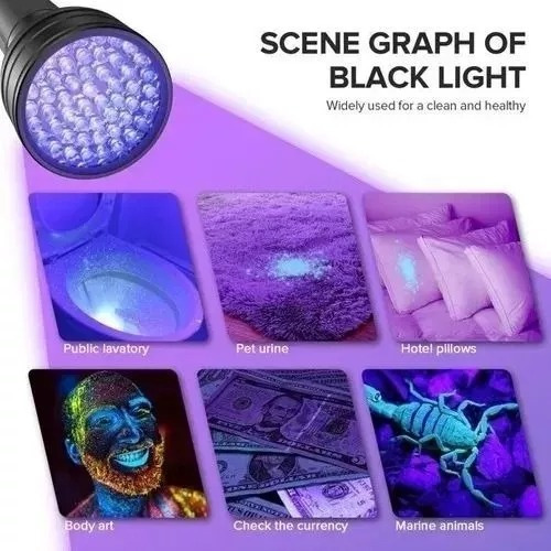 Linterna Ultravioleta 51 Led Uv Detectora Sustancias Lampara