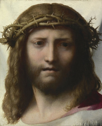 Lienzo Tela Correggio  Cabeza De Cristo  70x87cm