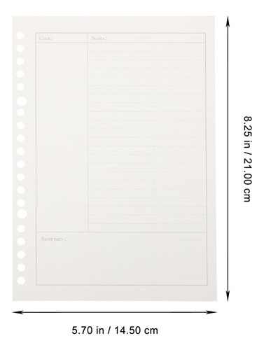 Cuaderno A5 Cornell Recambio Papel: 150 Diario Desmontable