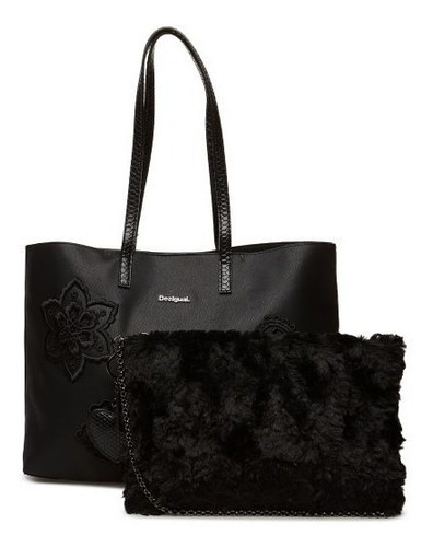 Imagen 3 de 6 de Bolsa Negra Cachemir Seattle 2 En 1 Desigual