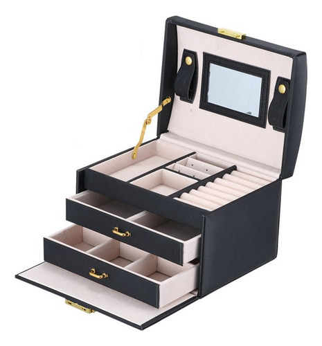 Joyero C De Tres Capas Con Doble Cajón, Color A La Moda Con