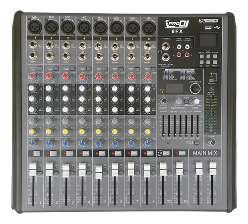 Mezclador Análogo Pro Dj 8fx