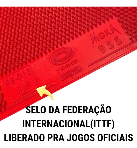 Borracha Pino Longo Yinhe 955 Ox Sem Esponja Tênis De Mesa Vermelha