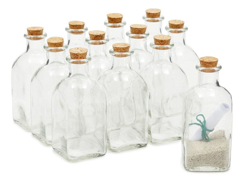 Botellas De Vidrio Transparente De 6 Oz Con Corchos, Ja...