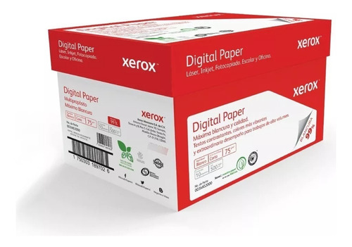 Papel Xerox Bond Digita Carta 75gr 99% Blancura C/5000 Hojas