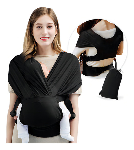 Wv Fular Portabebes Para Bebes De 0 A 36 Meses Color Negro