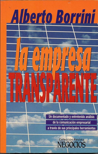 Empresa Transparente, La, De Borrini, Alberto. Editorial S/d, Tapa Tapa Blanda En Español